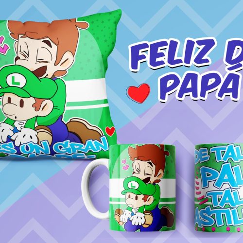 Feliz Día Del Padre 2 Taza Almohadon Cojin Funda