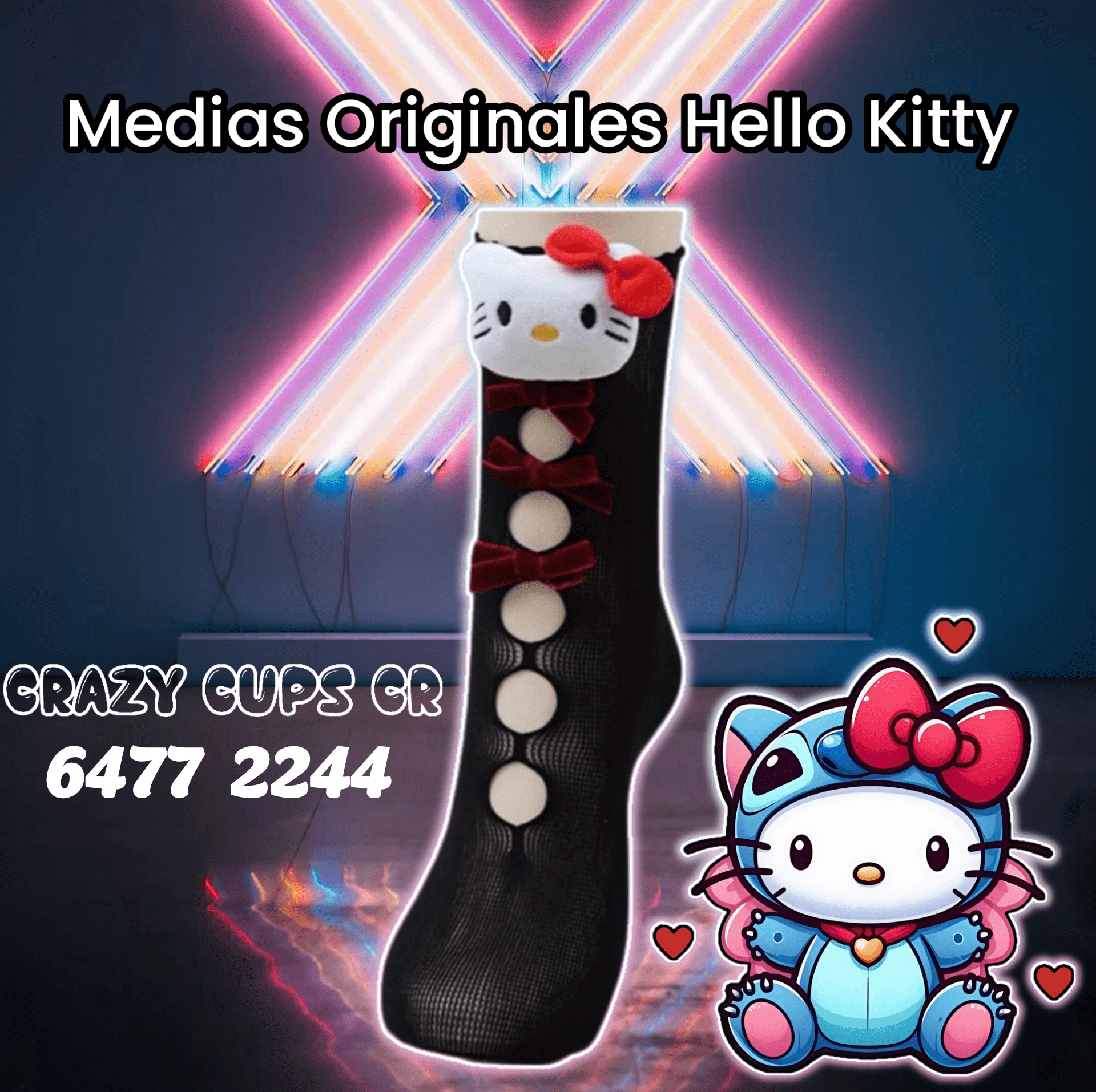 Medias Hello Kitty Sanrio Crazy Cups CR - Imagen 3