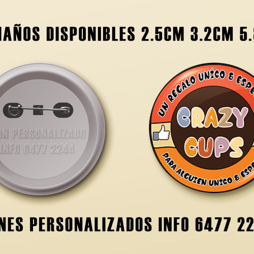 Pines Pesonalizados Para Su Negocio Crazy Cups CR