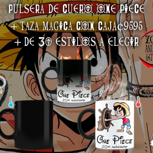 Pulsera De Cuero Con Taza ONE PIECE Tazas De Anime En Costa Rica Zona Anime CR